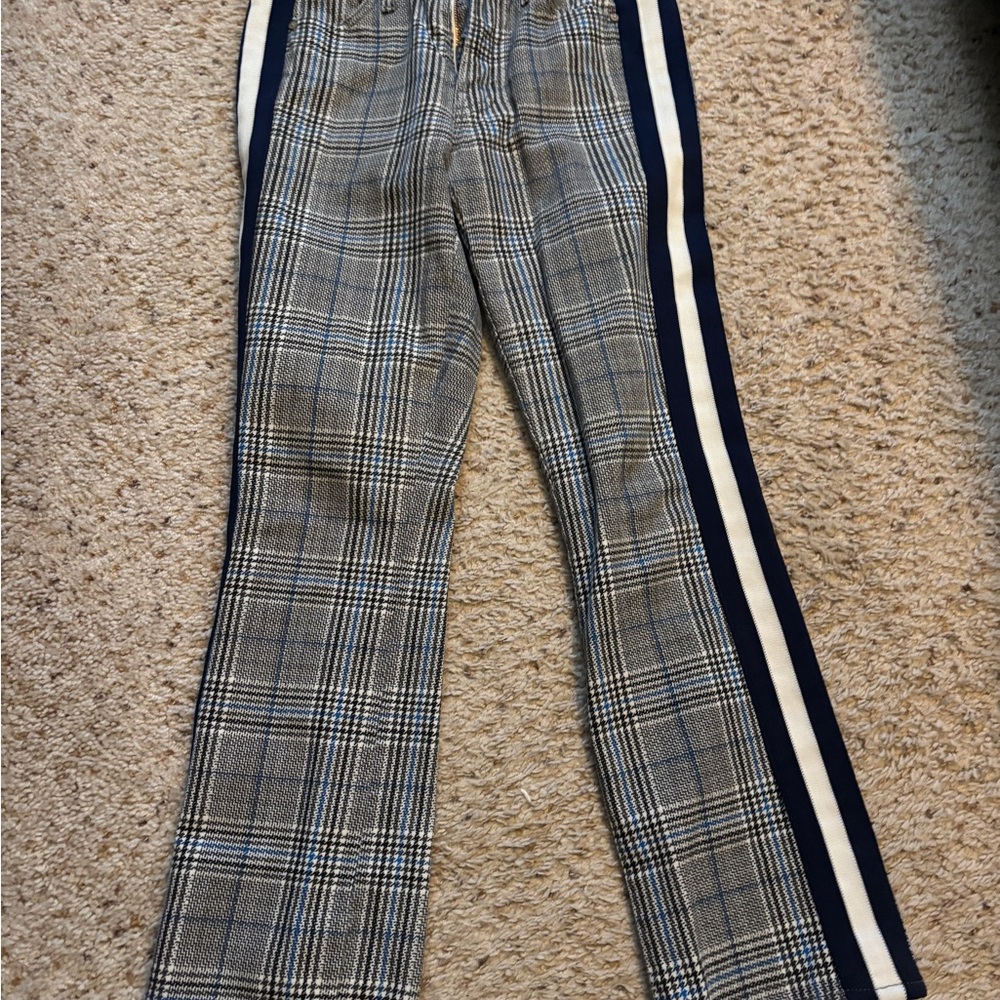 MOTHER Plaid Pants with Side Stripes 24
